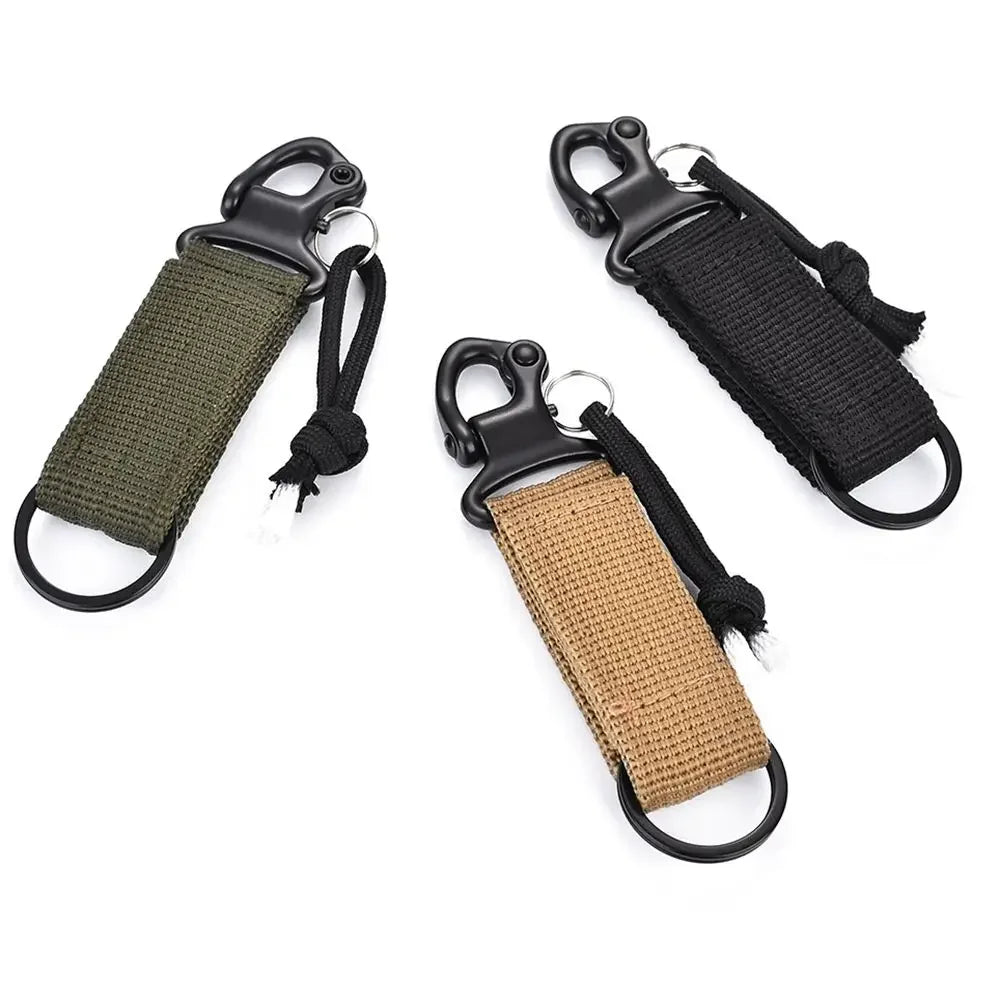 Outdoor Belt Clip Camping Accessories Quickdraw Carabiner Webbing Backpack Strap Water Bottle Hanger Molle Holder Hooks