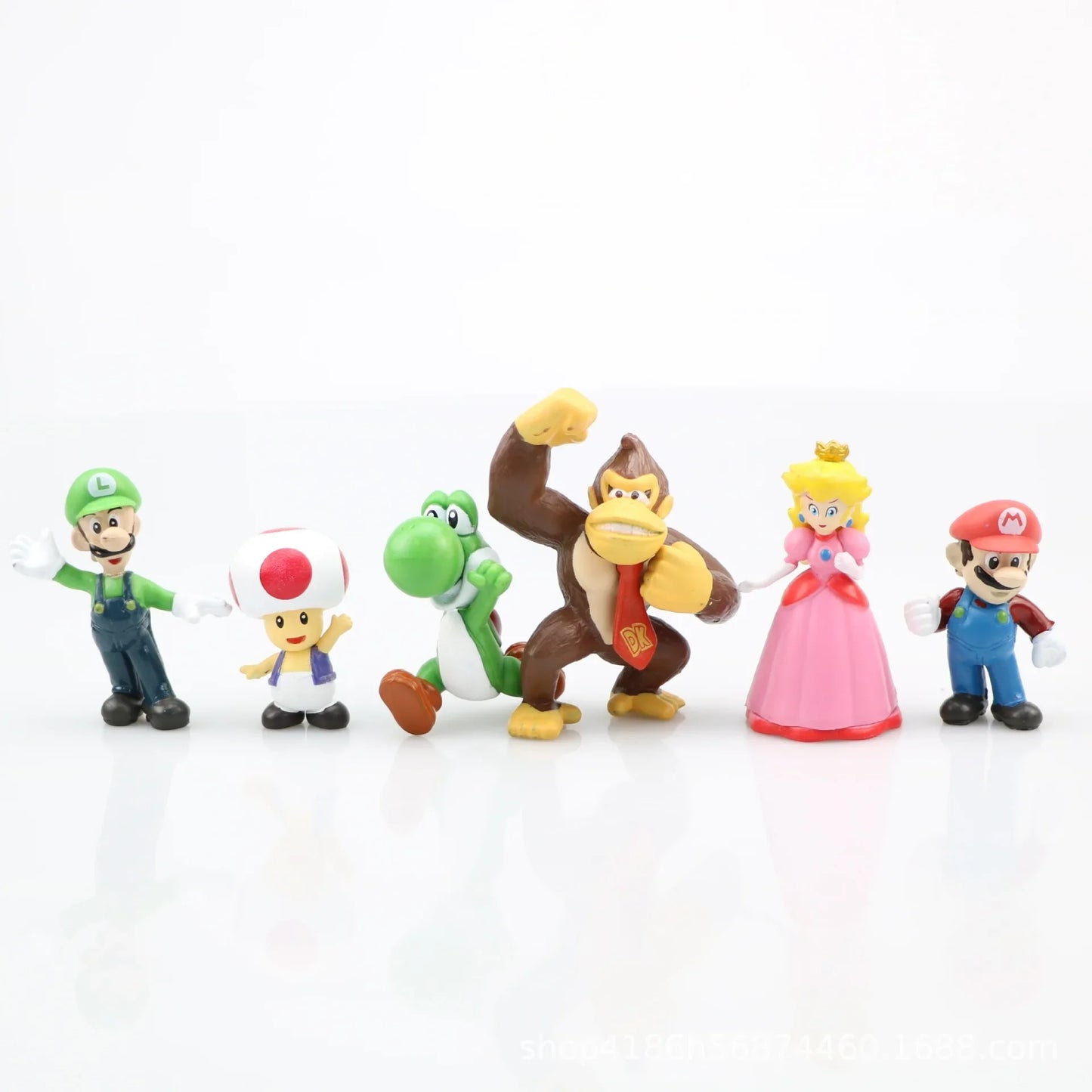 Set 3pcs/Bag Super Mario Bros 4-7cm PVC Action Figure Toys Model Set Luigi Yoshi Donkey Kong Mushroom for kids birthday gift