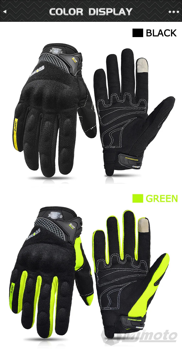 SUOMY Summer Motorcycle Gloves Men Women Touch Function Motorbike Racing Glove Full Finger Guantes Moto Biker Cycling Gloves