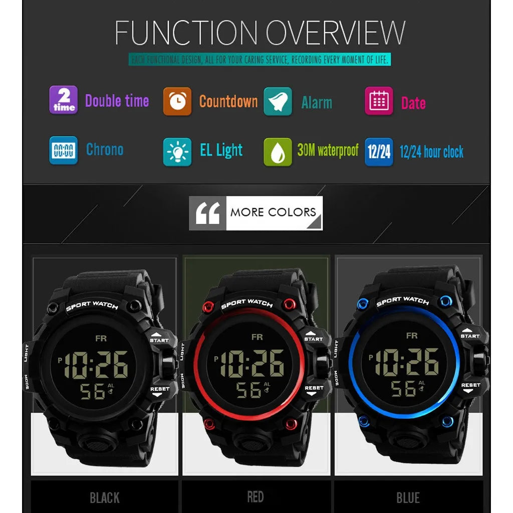 Keglect men's multifunctional digital watch, outdoor sports watch