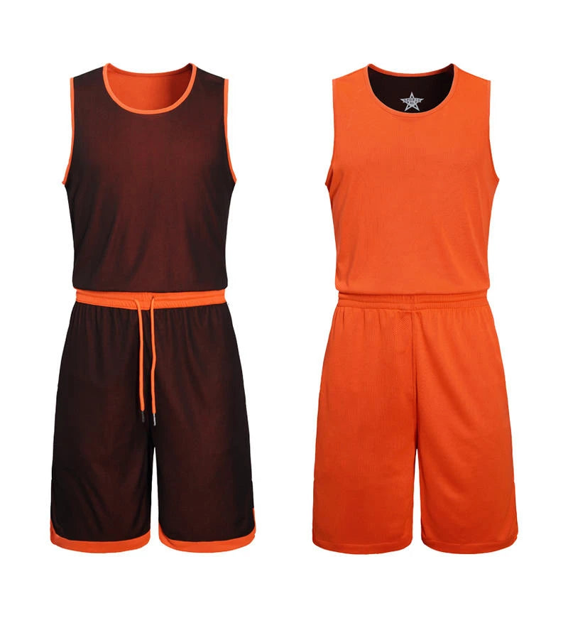 NASA GISS Double sided Basketball Suit Ice Silk Sports Set Men's Summer Quick Drying Men's Running and Fitness Sleeveless T-shir
