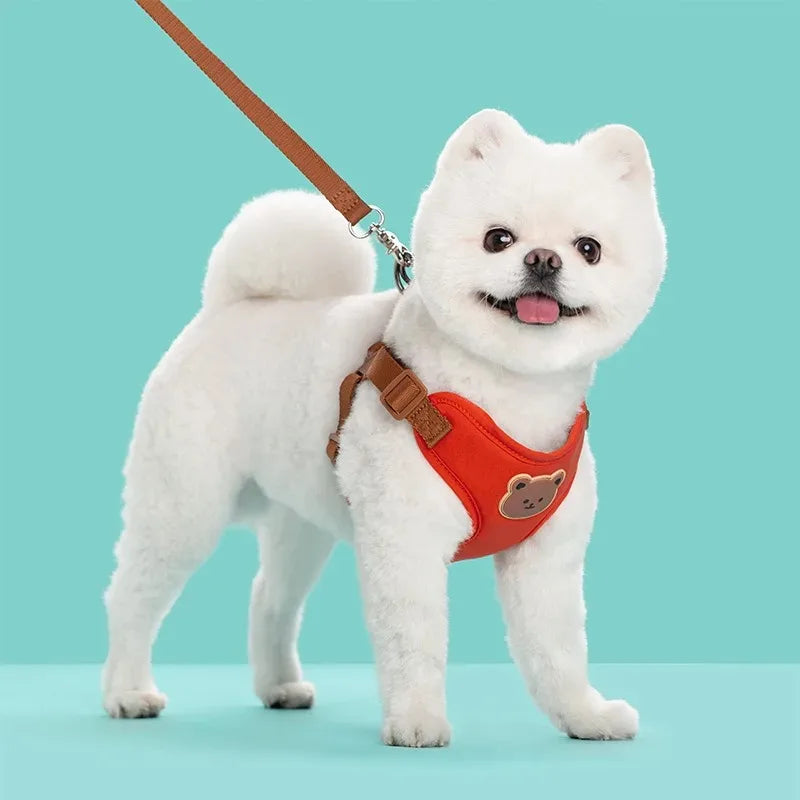 Dog Harness Chest Strap Pet Accessories Dogs Collars Pet Vests Accessories Pets Collar Leash Set Puppy Leather