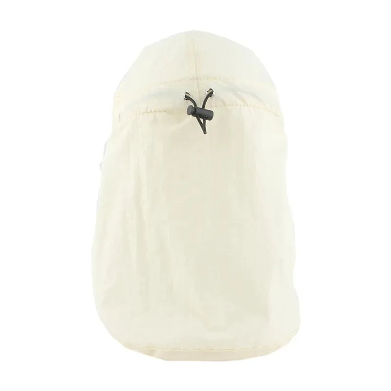New Quick Dry Kids Sun Hat with Shawl Swim Summer Solid Color Visor Hats for Girls Boys Baseball Cap Adjustable Beach Sun Cap