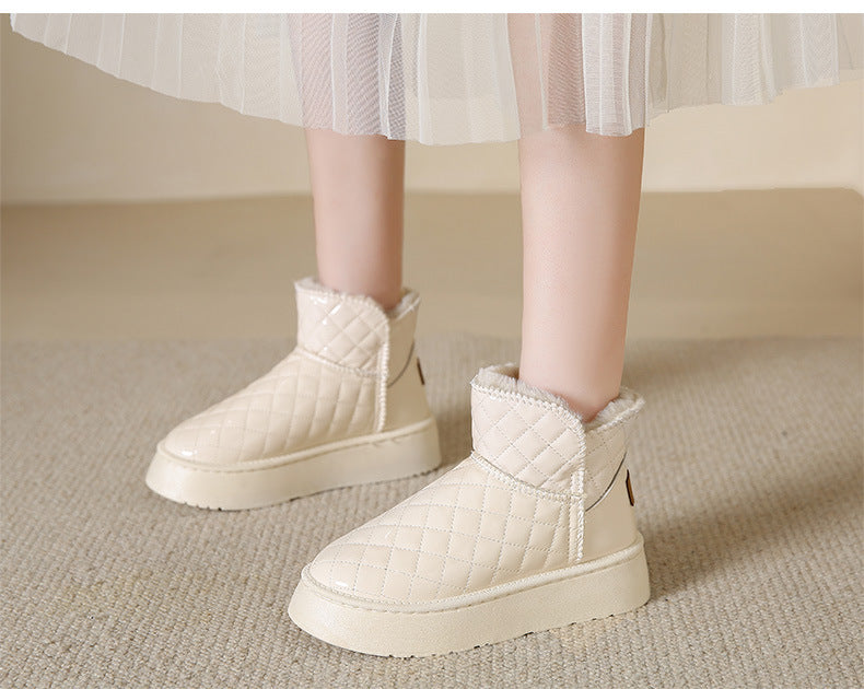 Women Snow Boots Warm Plush Slip-on Solid Fashion Female Ankle Boot Ladies Winter Comfortable Shoes
