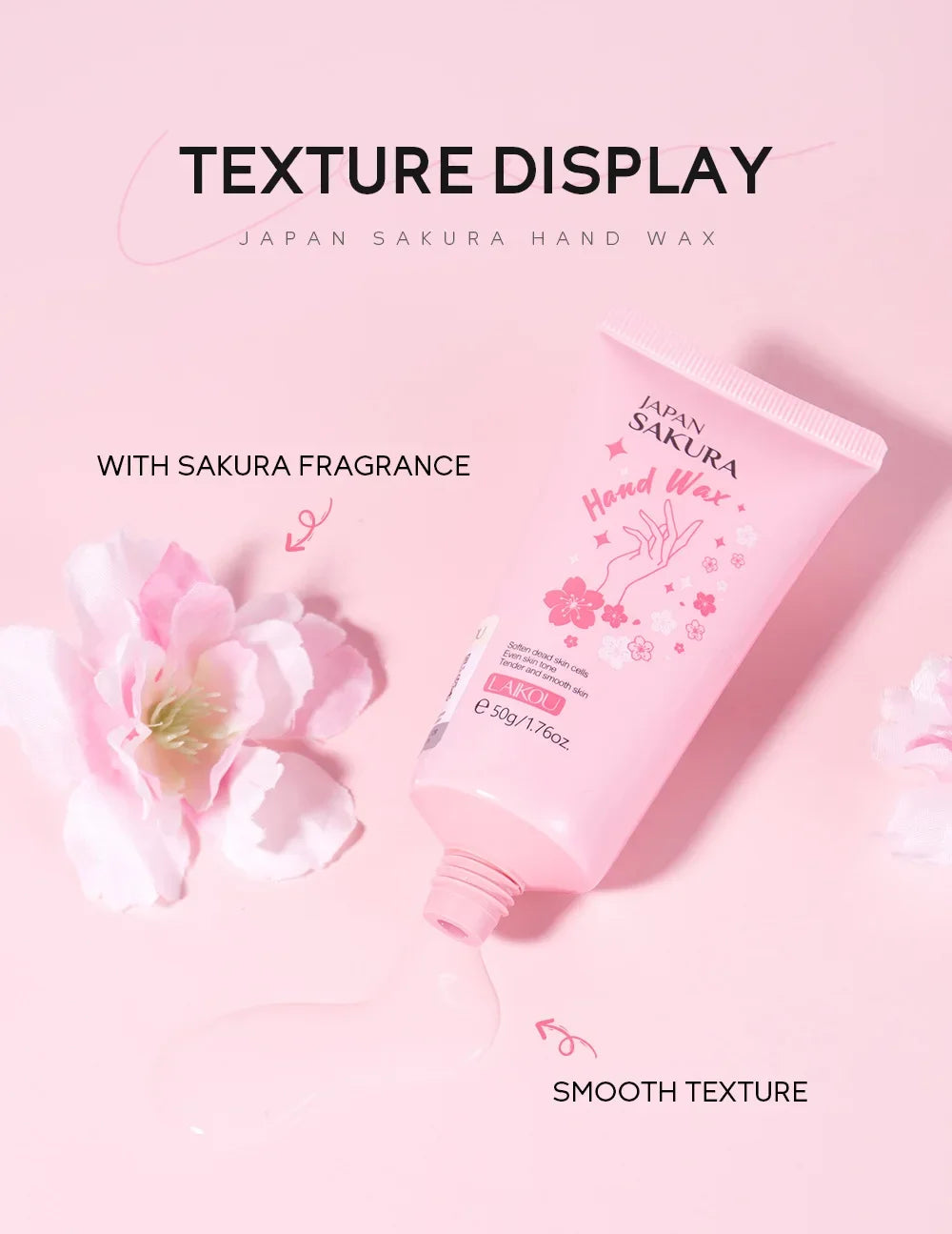 Laikou Sakura Honey Milk Moisturizing Hand Wax Repair Exfoliating Calluses Acid Anti-Aging Hand Cream Care Scrub Hand Mask