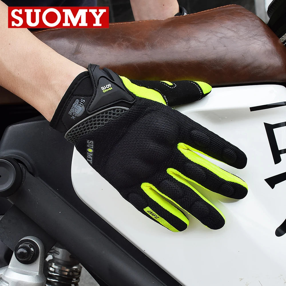 SUOMY Summer Motorcycle Gloves Men Women Touch Function Motorbike Racing Glove Full Finger Guantes Moto Biker Cycling Gloves