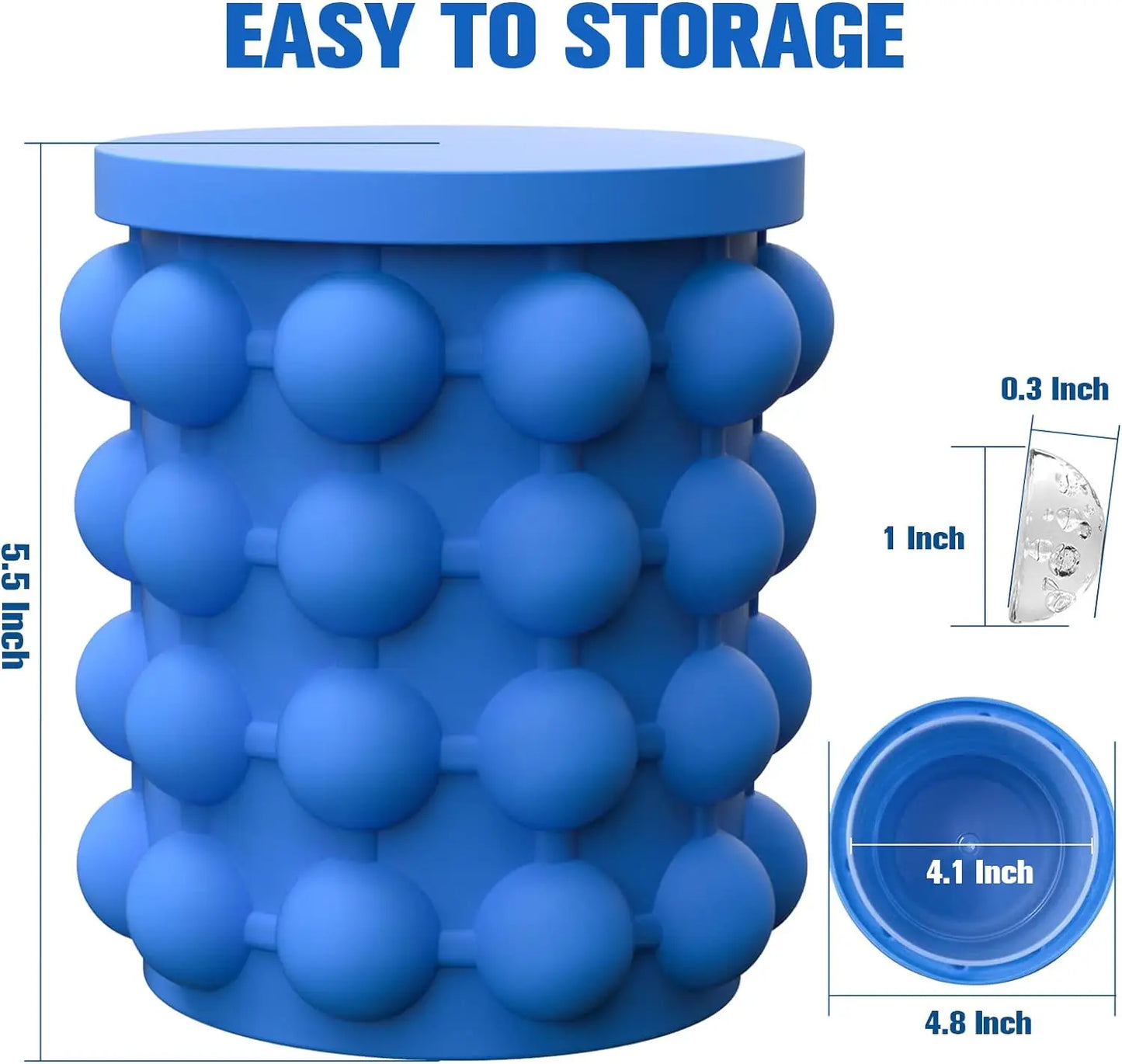 2-in-1 Silicone Bucket Ice Cube Maker Easy Freezing and Serving Perfect for Bars Clubs Essential Drinkware Kitchen Accessories
