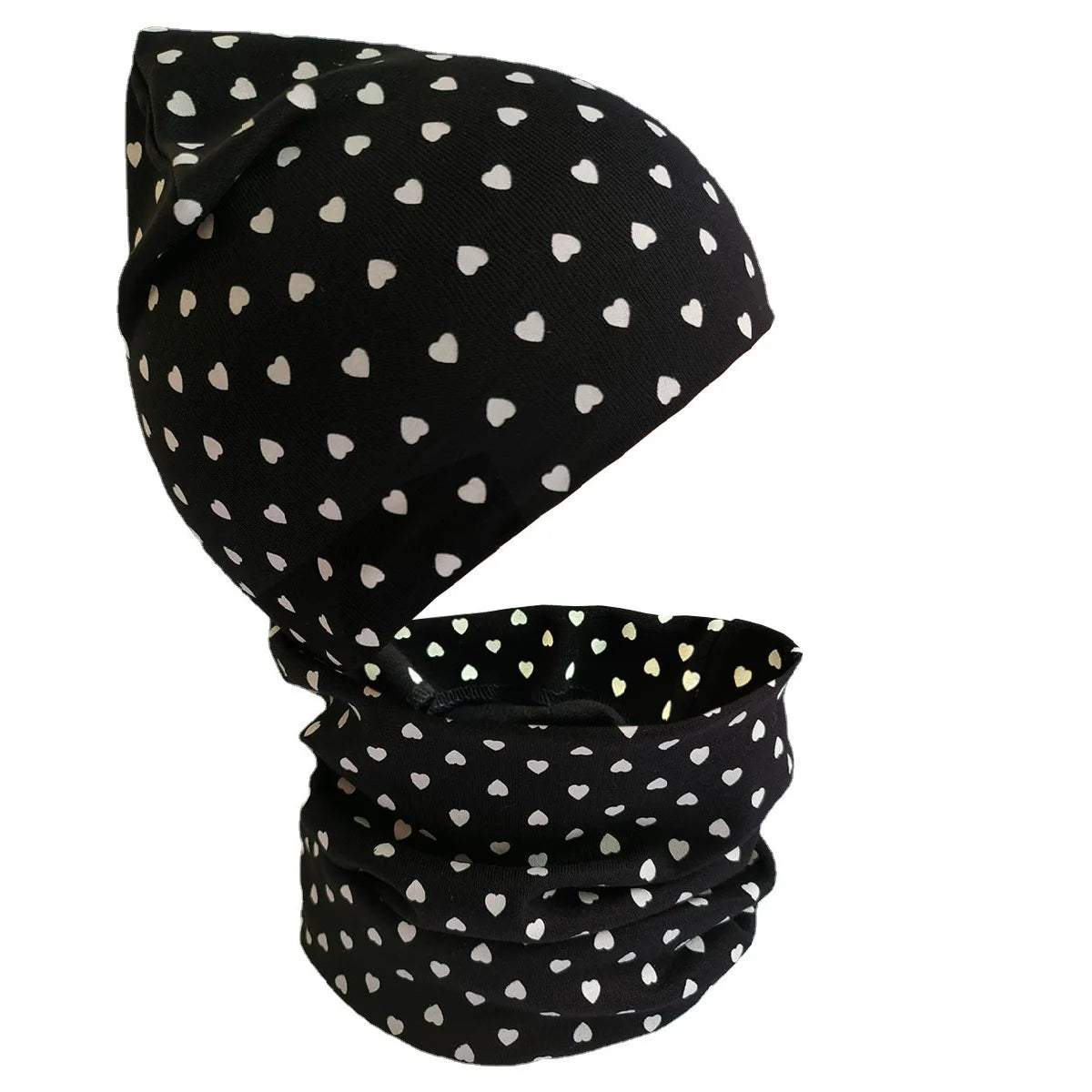 Spring Autumn 2PCS Baby Beanie Hat Scarf Stars Print Warm Toddler Hat Scarf for Girls and Boys Infant Hats Set Kids Skull Caps