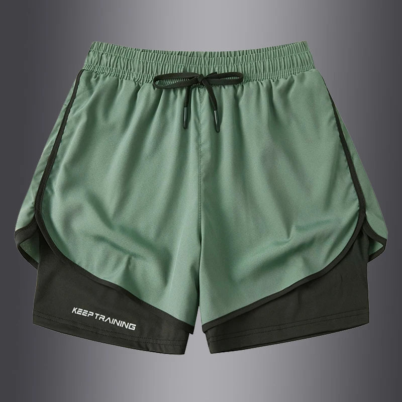 【 S-5XL 】 NASA GISS Sports Three Piece Pants Summer Popular Anti glare Double layered Sports Shorts for Men and Women Couples Ru