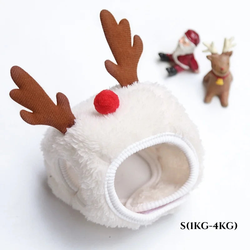 Christmas Pet Hat Cute Cartoon Antlers Saliva Towel for Dog Cat Dress Up Supplies Scarf Autumn and Winter Clothes Pet Accessory