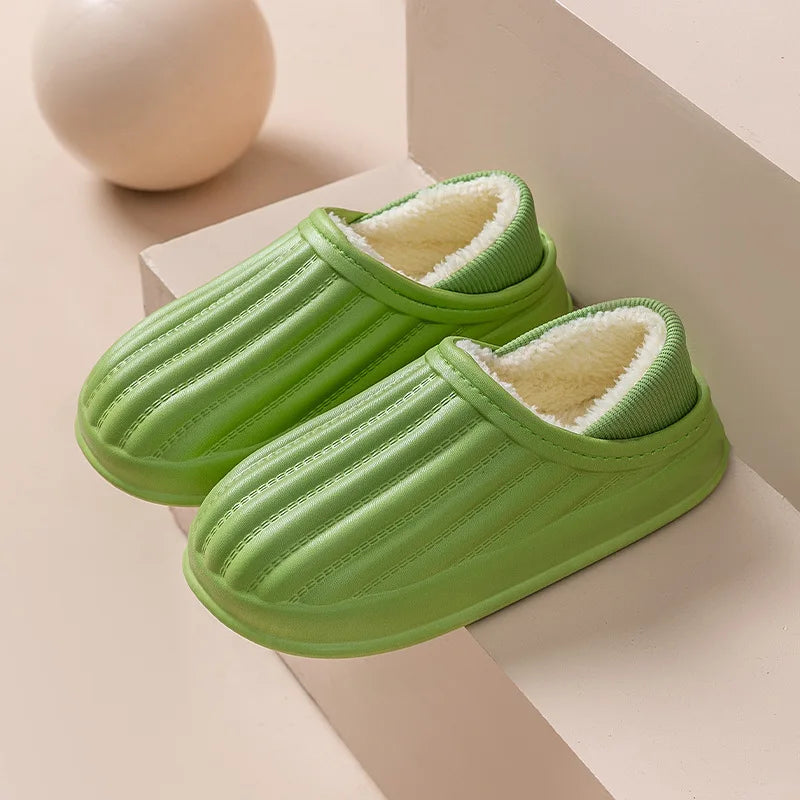 Winter Warm Cotton Slippers for WOMEN'S Home Wear, Thickened Waterproof, Snow Proof, Warm and Minimalist Couple Cotton Shoes