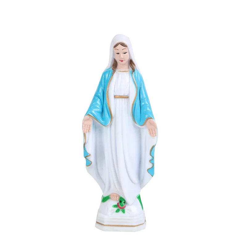 Small Catholic Mary Statue Madonna Handmade Virgin Mary Statue Jesus Desktop Home Decorative Ornaments 6.5-15cm