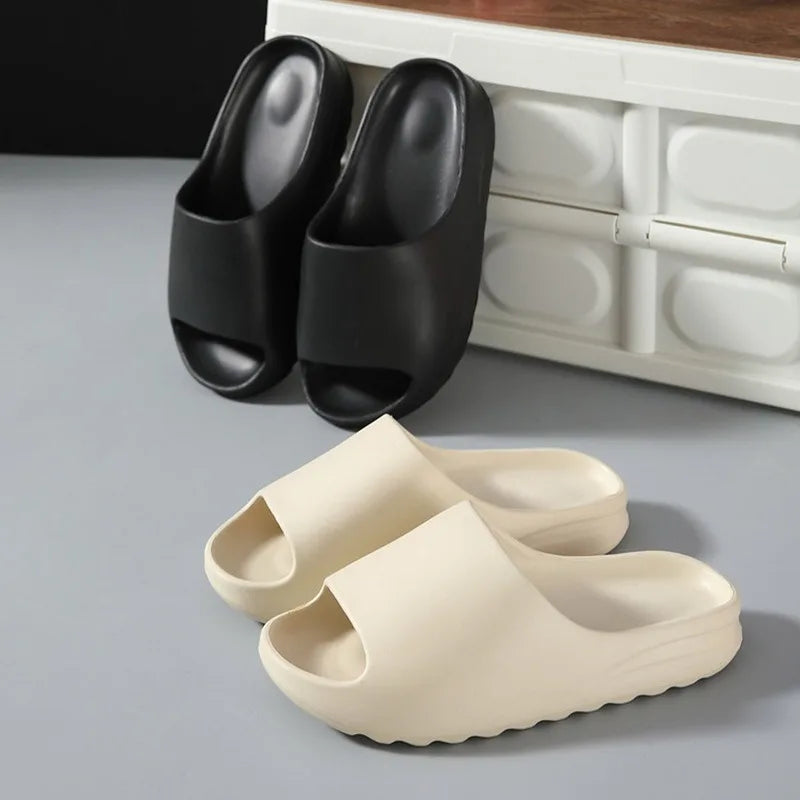 Summer Unisex House Shoes Non-Slip Thick Soft Platform Slide Sandals for Women Men Indoor Outdoor Shower Bathroom Slippe