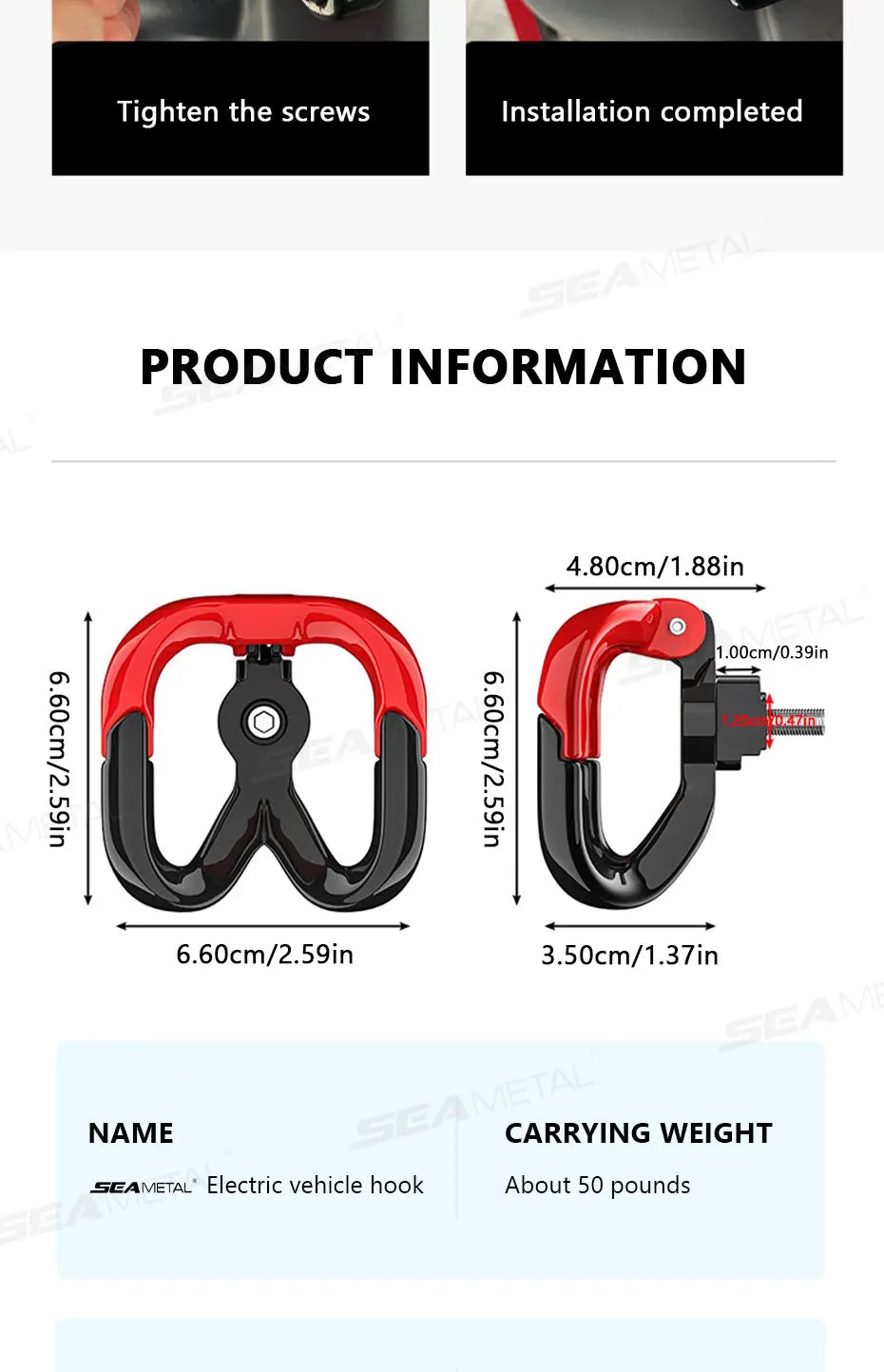 BLALION Motorcycle Helment Hook Holder Hand Bag Double Hook Luggage Shopping Bag Hangers Aluminum Alloy Motorcycle Accessories