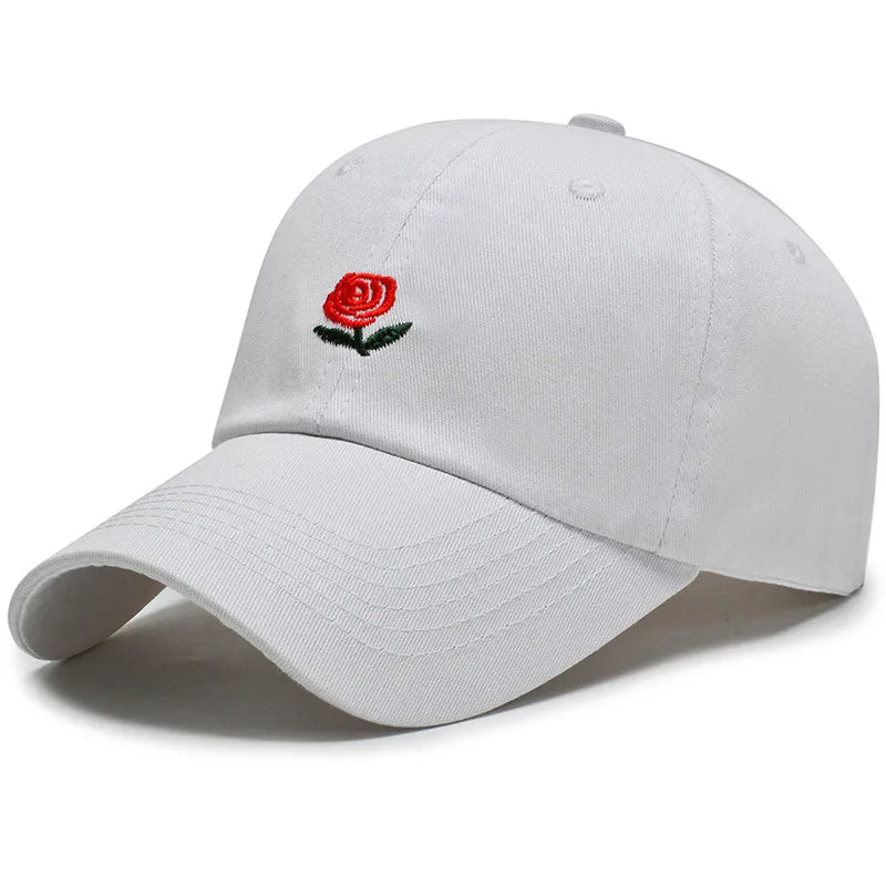 Unisex rose embroidery baseball cap for Men Women flower cap rapper Street hip pop hats cap outdoor sports men female hat