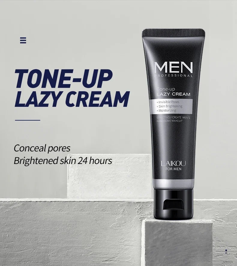 LAIKOU Men BB Cream Revitalising Nourishing Brighten Cream Natural Whitening Face Foundation Tone Up Cream Lazy Concealer 50g