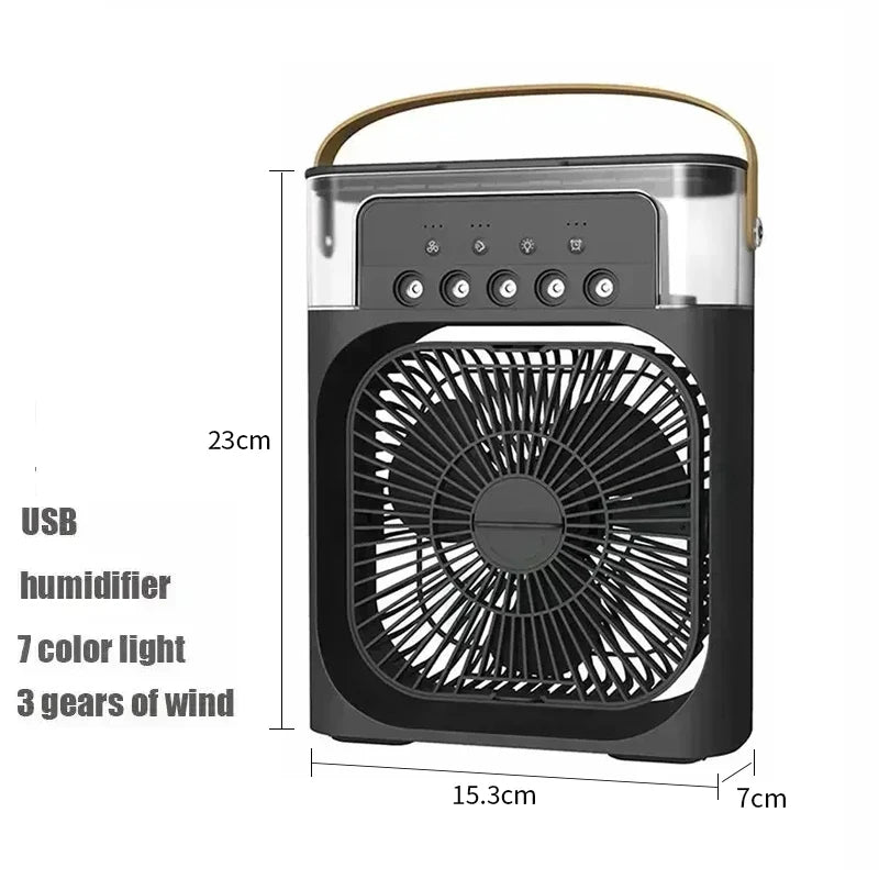 3 In 1 Fan AIr Conditioner Household Small Air Cooler LED Night Light Portable Humidifier Air Adjustment Fan Office Home Fan New