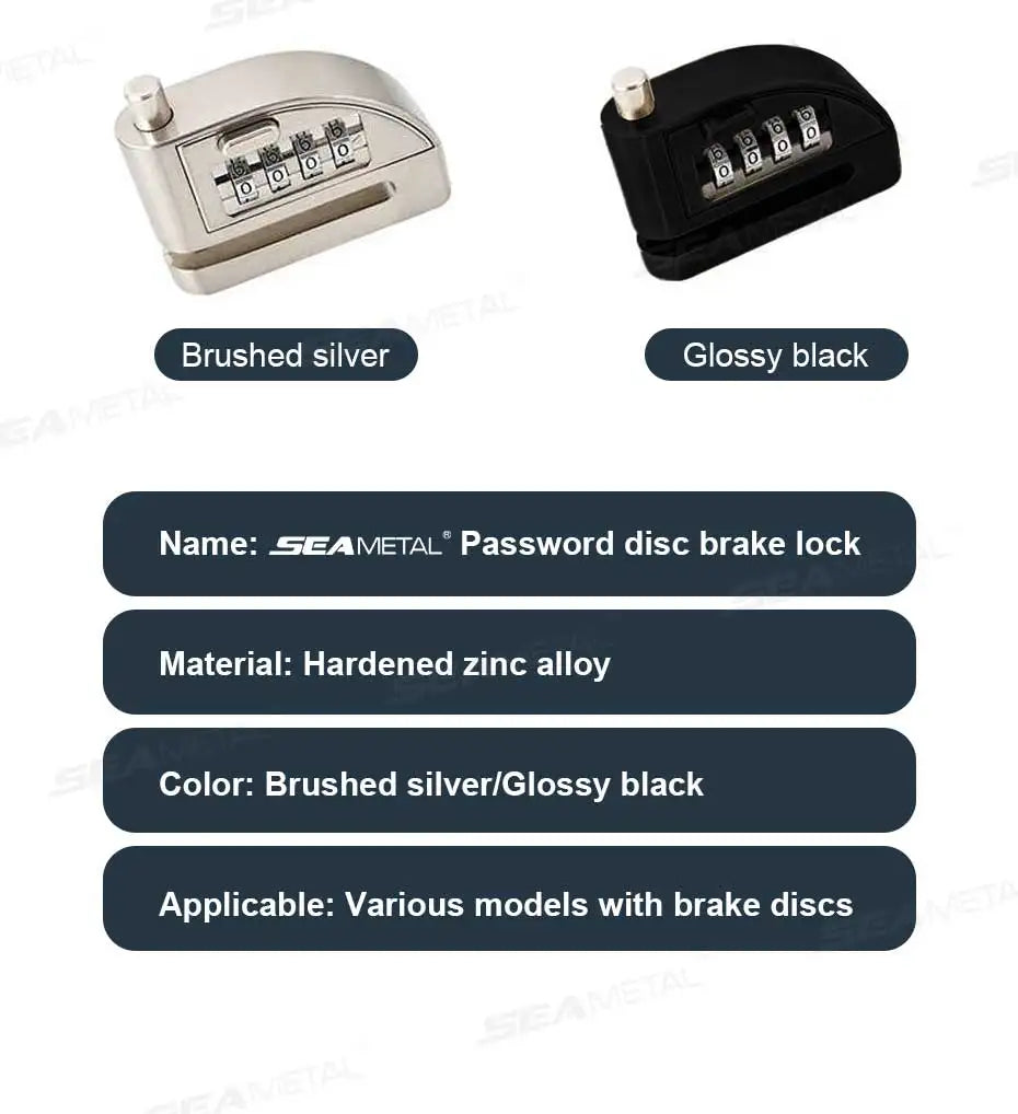 BLALION Motorcycle Scooter Wheel Password Disc Brake Lock Anti-pry Disc Lock Protect Rust-proof Electric Bike Anti-theft Lock