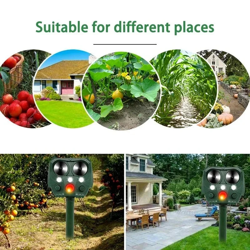 1 PC Garden Solar Powered Outdoor Animal Repeller Motion Sensor Flash Light Dog Cat Raccoon Rabbit Animal Dispeller