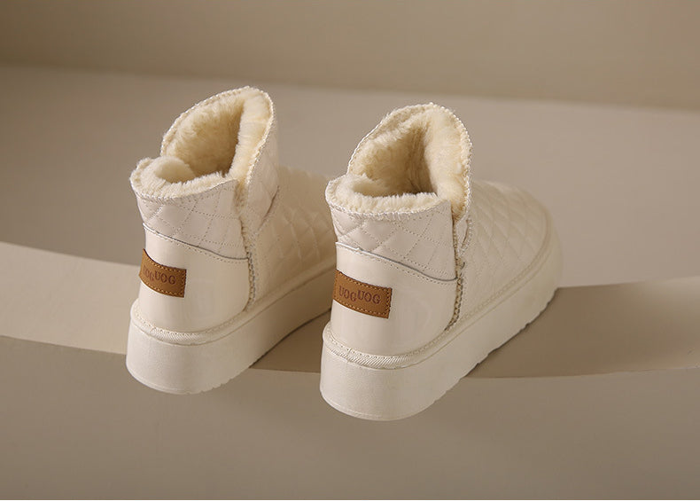 Women Snow Boots Warm Plush Slip-on Solid Fashion Female Ankle Boot Ladies Winter Comfortable Shoes