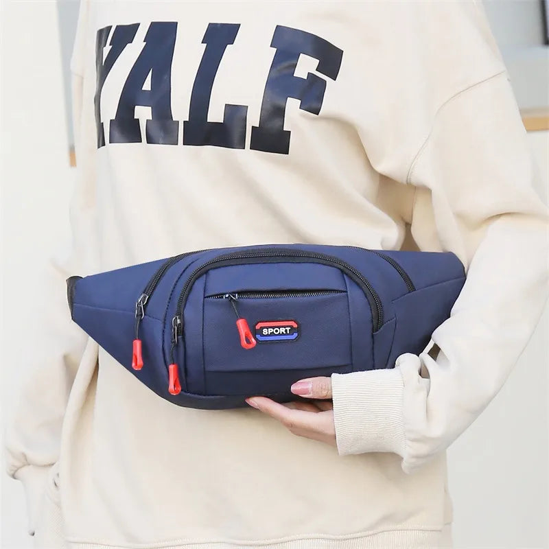 Men's Outdoor Sports Waist Bag, Mountaineering & Running Chest Bag, Waterproof Multifunctional Crossbody Bag