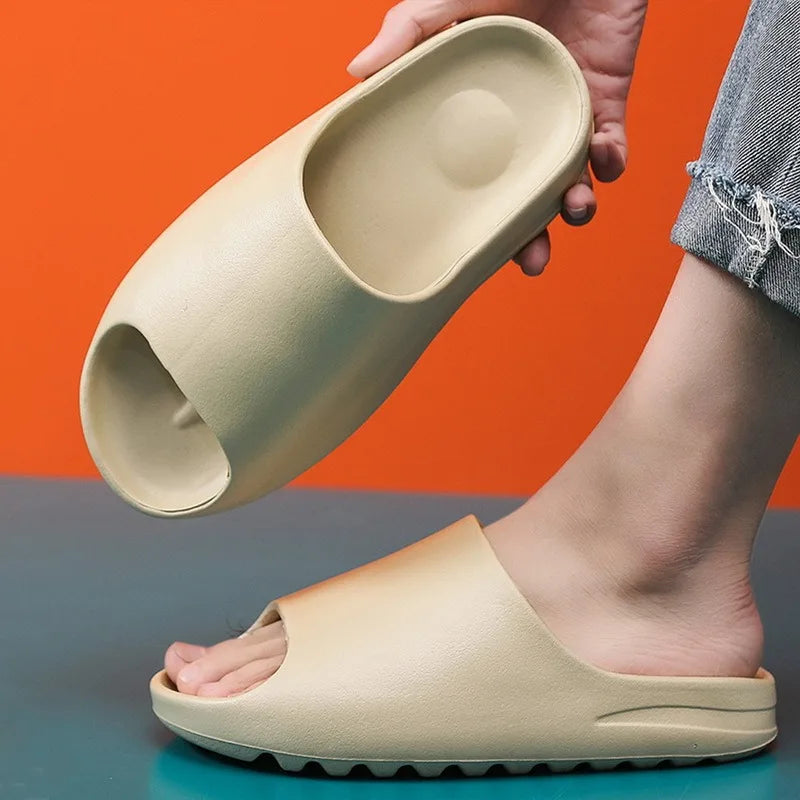 Summer Unisex House Shoes Non-Slip Thick Soft Platform Slide Sandals for Women Men Indoor Outdoor Shower Bathroom Slippe