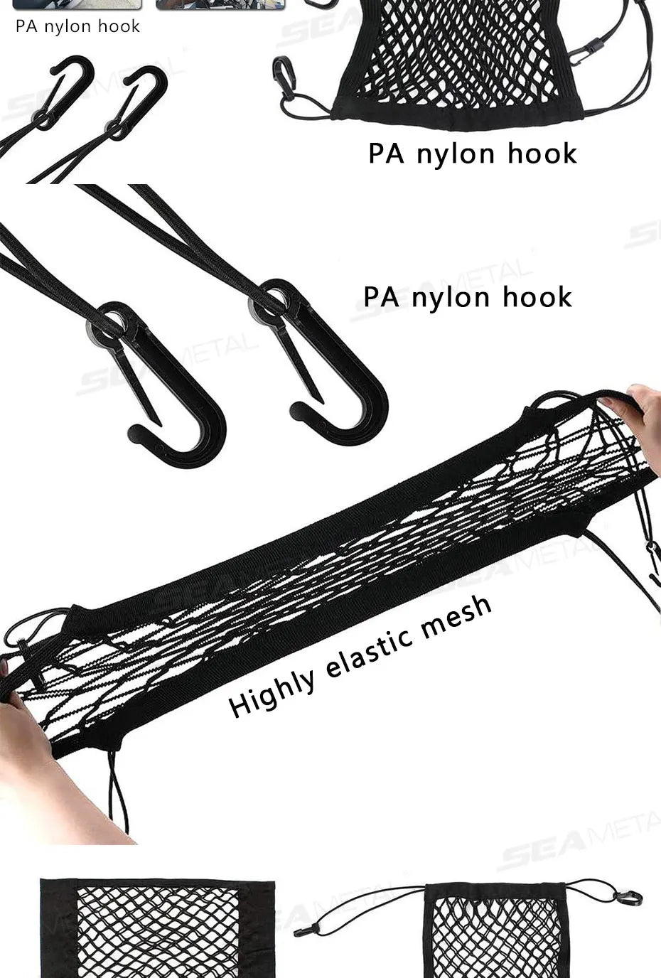 BLALION Motorcycle Helmet Storage Trunk Bag Motorcycle Luggage Net Hook Hold Cargo Bike Scooter Mesh Fuel Tank Luggage Equipaje