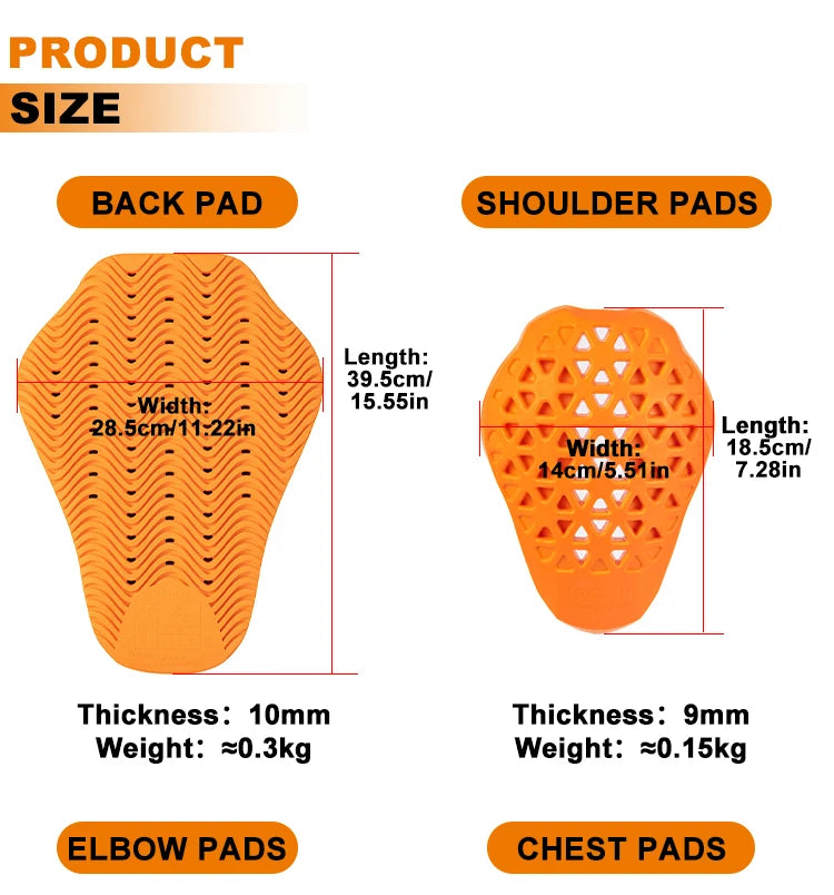 CE Certification Motorcycle Protectors Built-In Motorbike Jacket's Back Pads Motocross Knee Elbow Pads Moto Protective Gear