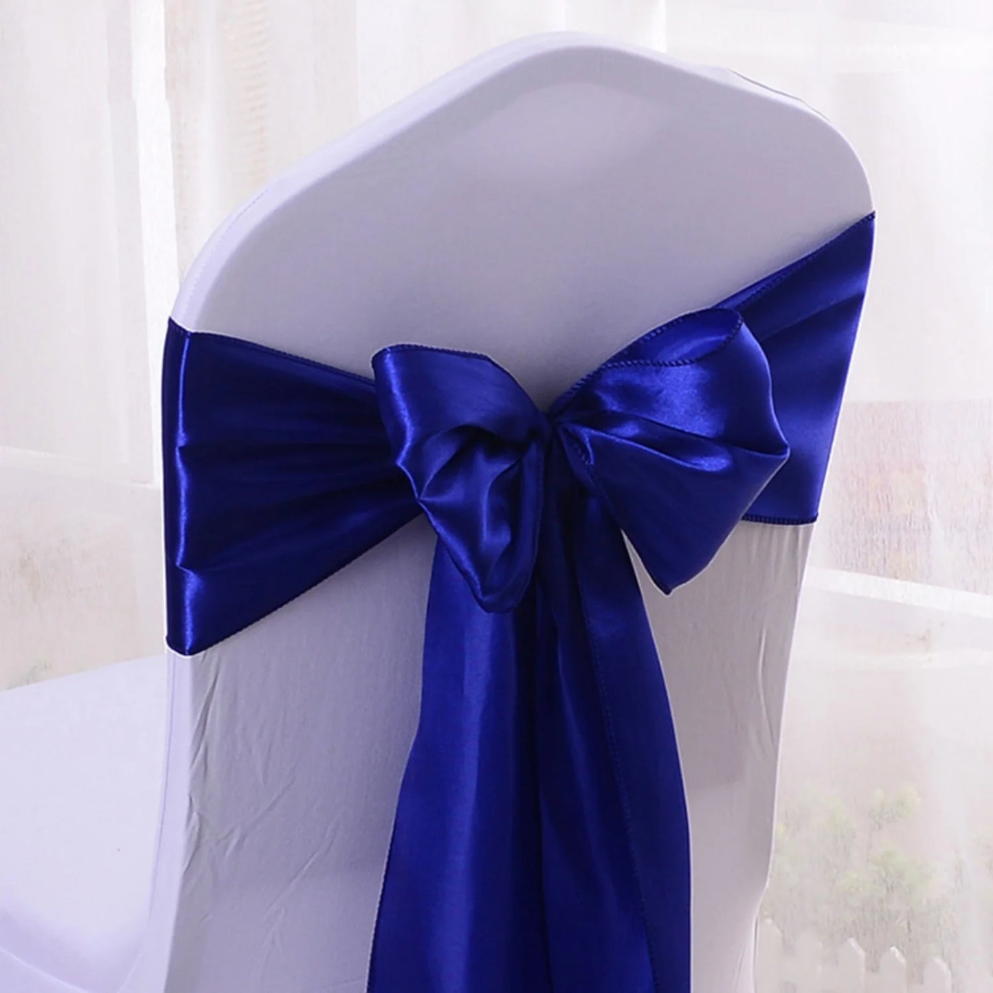 Satin chair waist belt wedding banquet chair bow party decoration adjustable ribbon for table decoration