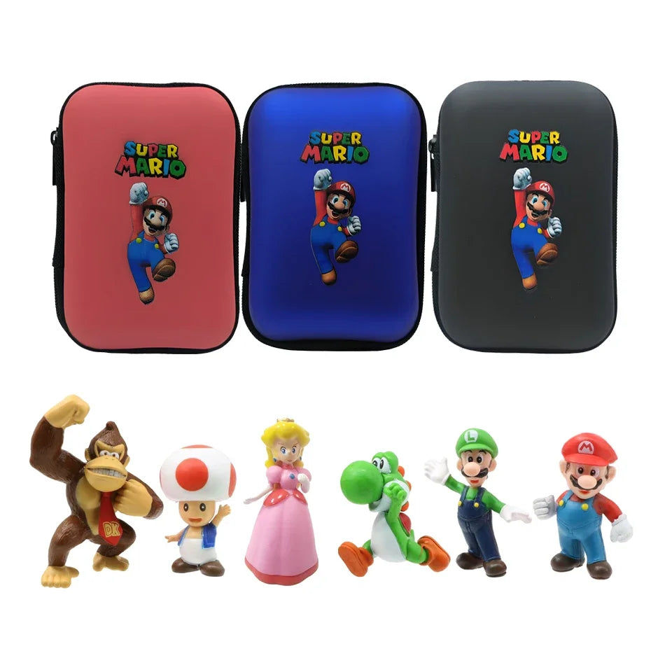 Set 3pcs/Bag Super Mario Bros 4-7cm PVC Action Figure Toys Model Set Luigi Yoshi Donkey Kong Mushroom for kids birthday gift
