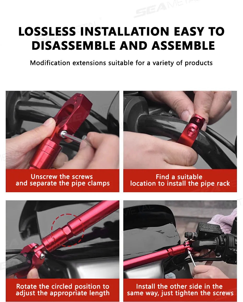BLALION Motorcycle Handlebar Handle Grip Adjustable Crossbar Balance Bracket Regulator Steering Wheel Reinforce 22mmReplacement