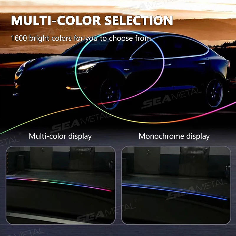 BLALION 140cm Car Ambient Lights LED Interior Wrap-Around Dashboard Sealing strip RGB Symphony Atmosphere Lamp USB APP Control