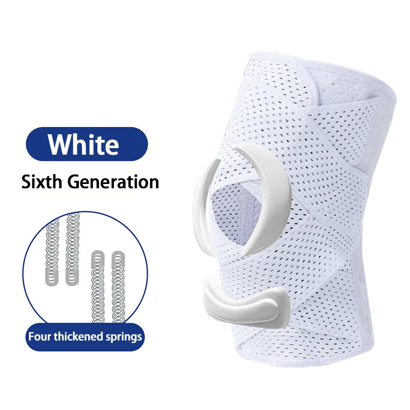 1pc Pressure Supporting Knee Climbing Spring Supports Sports Knee Guard Suitable For Basketball Knee Brace Strap Knee Pads