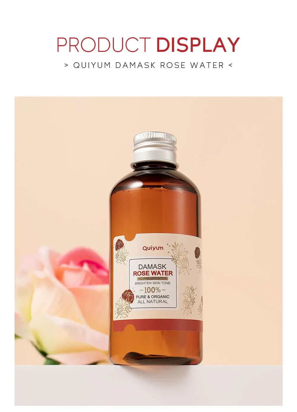 Face Care Rose Water Nourishing Skin Improve Dullness Facial Toner Damask Hydrosol Korean Skincare Products 100ml