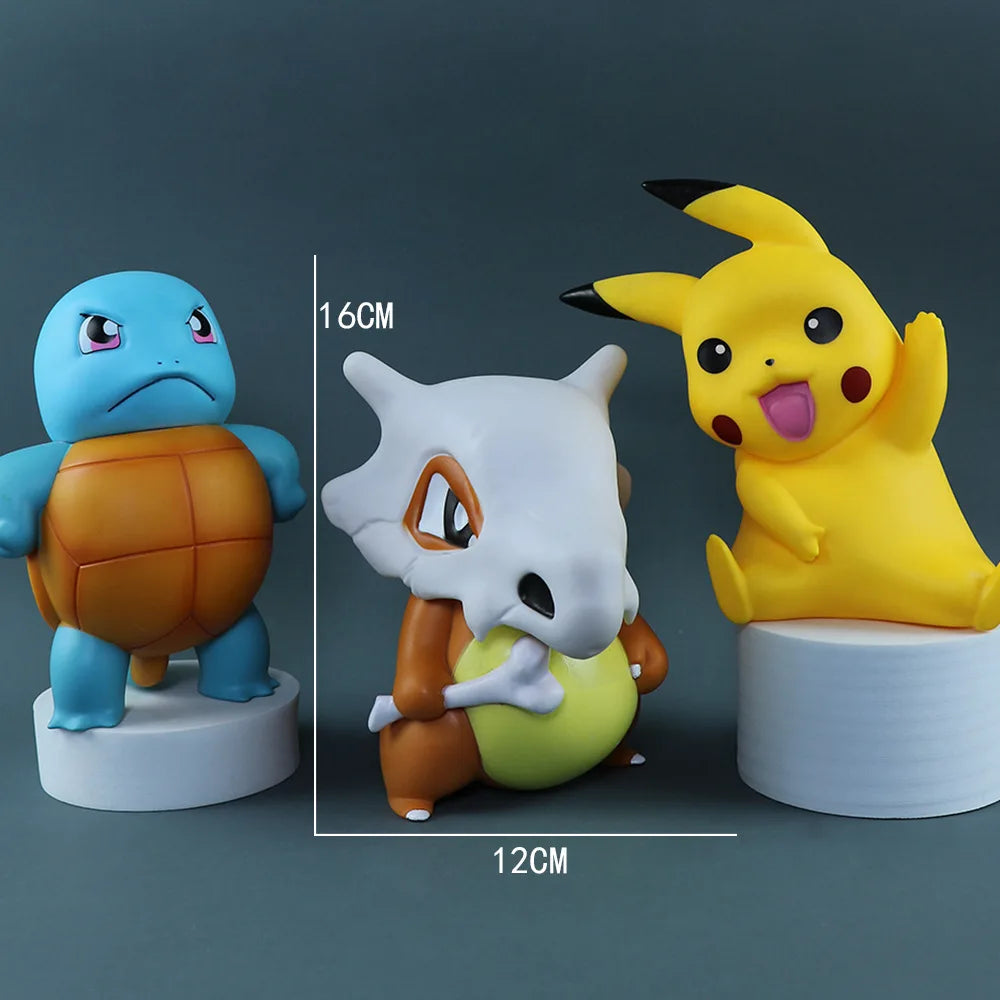 16cm Pokemon Anime Figure Toys Cubone Pikachu Squirtle PVC Action Figure Game Statue Model Kids Toys Doll Desk Decorations Gifts