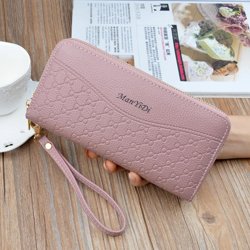 New Long Women's Wallet Female Purses Tassel Coin Purse Card Holder Wallets Double Zipper Pu Leather Clutch Phone Bag