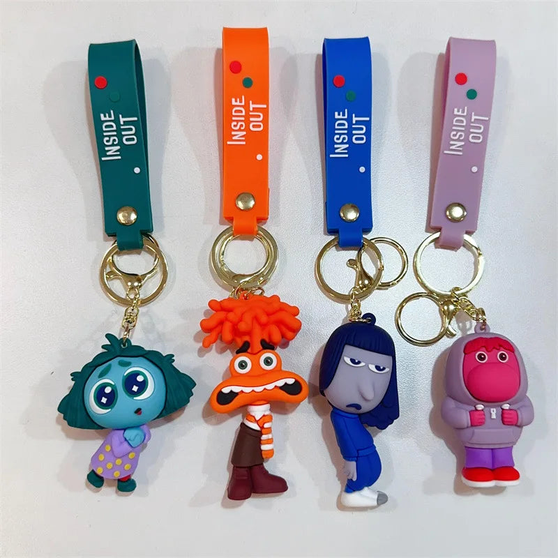 New Inside Out 2 Keychain Kawaii Disney Movie Anime Anxiety Ennui Envy Cute Girls Creative Bag Pendant Car Keychain Toys Gifts