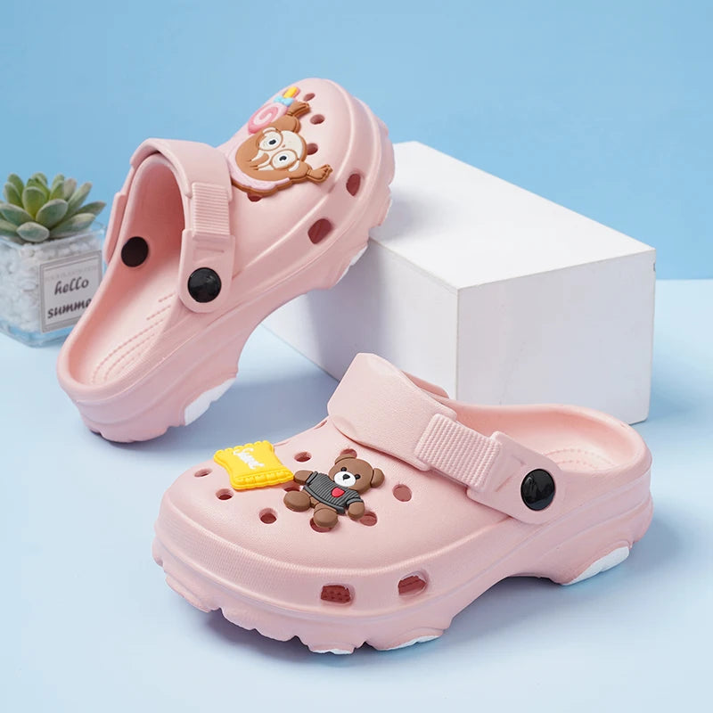 New Summer Sandals 3-15 Years Children's Slippers Baby Girls Shoes Non-Slip Clogs Cartoon Cute Infant Girls Sandals Boys Shoes
