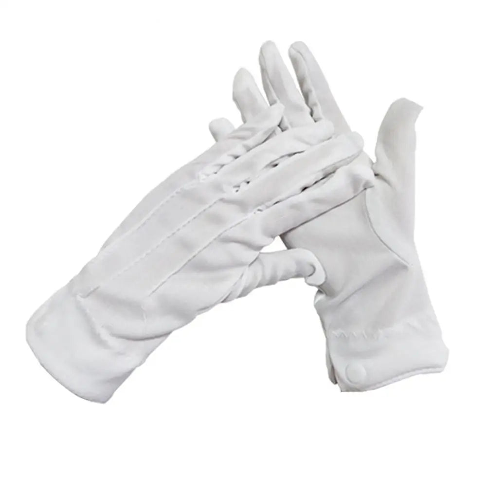Fashion Design 1 Pair White Dress Gloves White Honor Guard Parade Santa Lady Men Check Hot Sale Solid Color Dress Gloves
