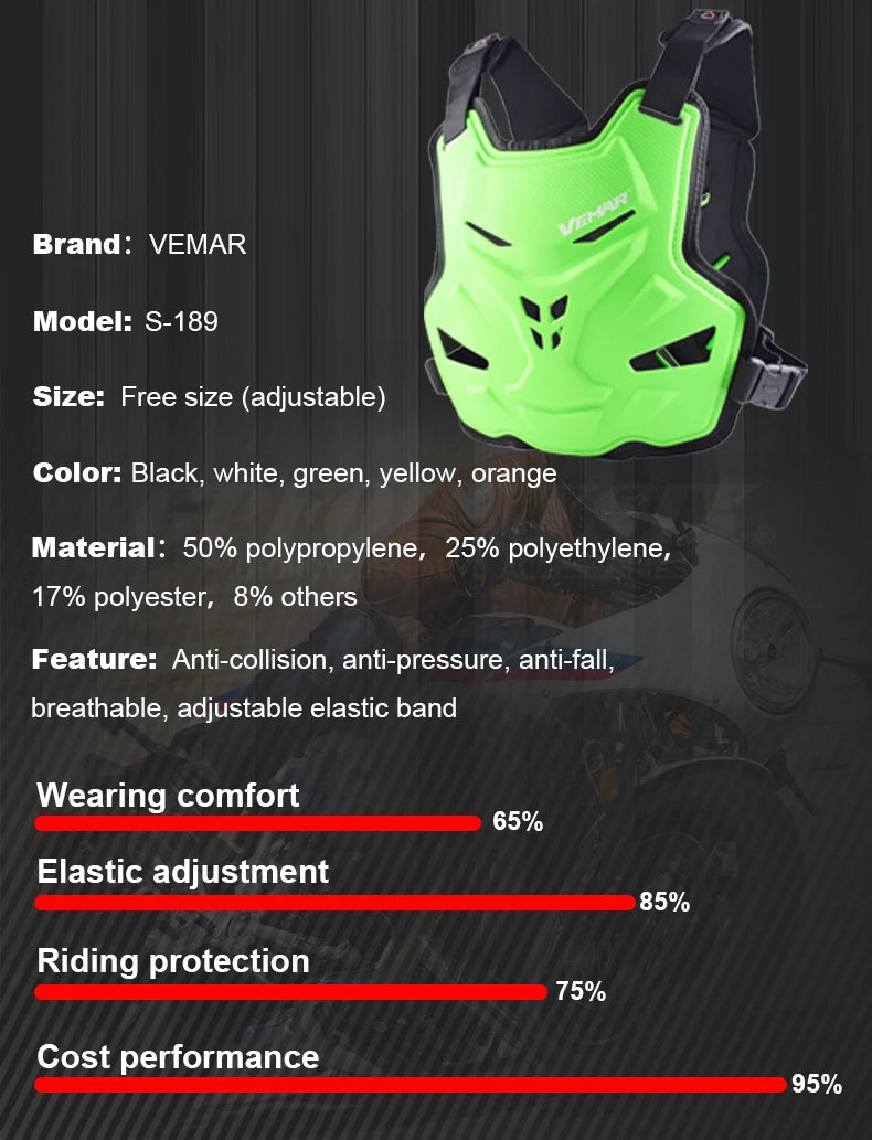 Vemar Off-road Motorcycle Body Armor Clothing Riding Racing Anti-Fall Motocross Chest Protector Hemp Rope Pattern Armor Men