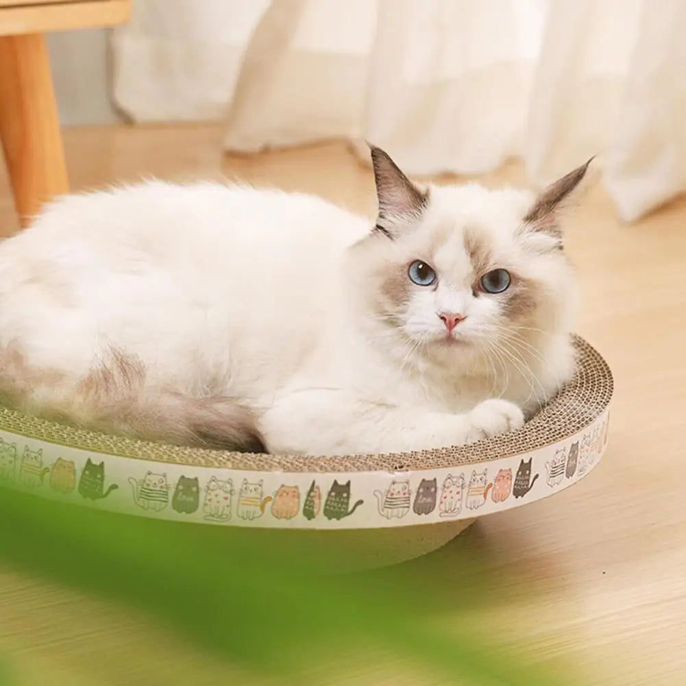 Corrugated Cat Scratcher Cat Scrapers Round Oval Grinding Claw Toys for Cats Wear-Resistant Cat Bed Nest Cat Accessories