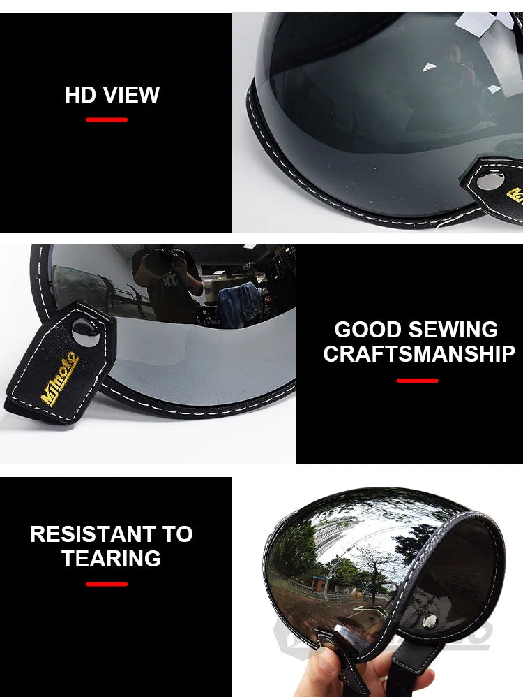 Universal Sun Visors For Motorcycle Helmet Open Face 3/4 Helmet Bubble Visor Anti-UV Motorbike Glasses Windproof Motocross Lens