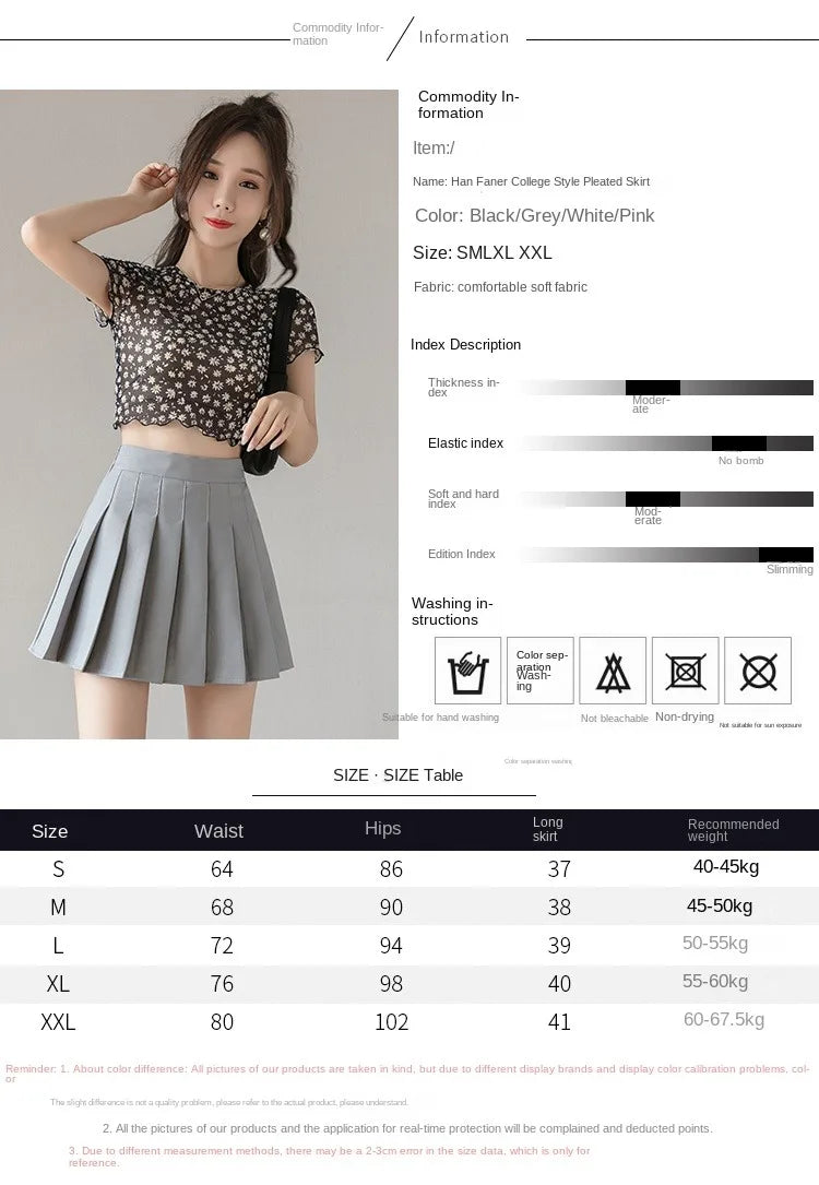 Pleated skirtwomen's half length skirt new high waist slimming belt with lining student outfit short skirt college style