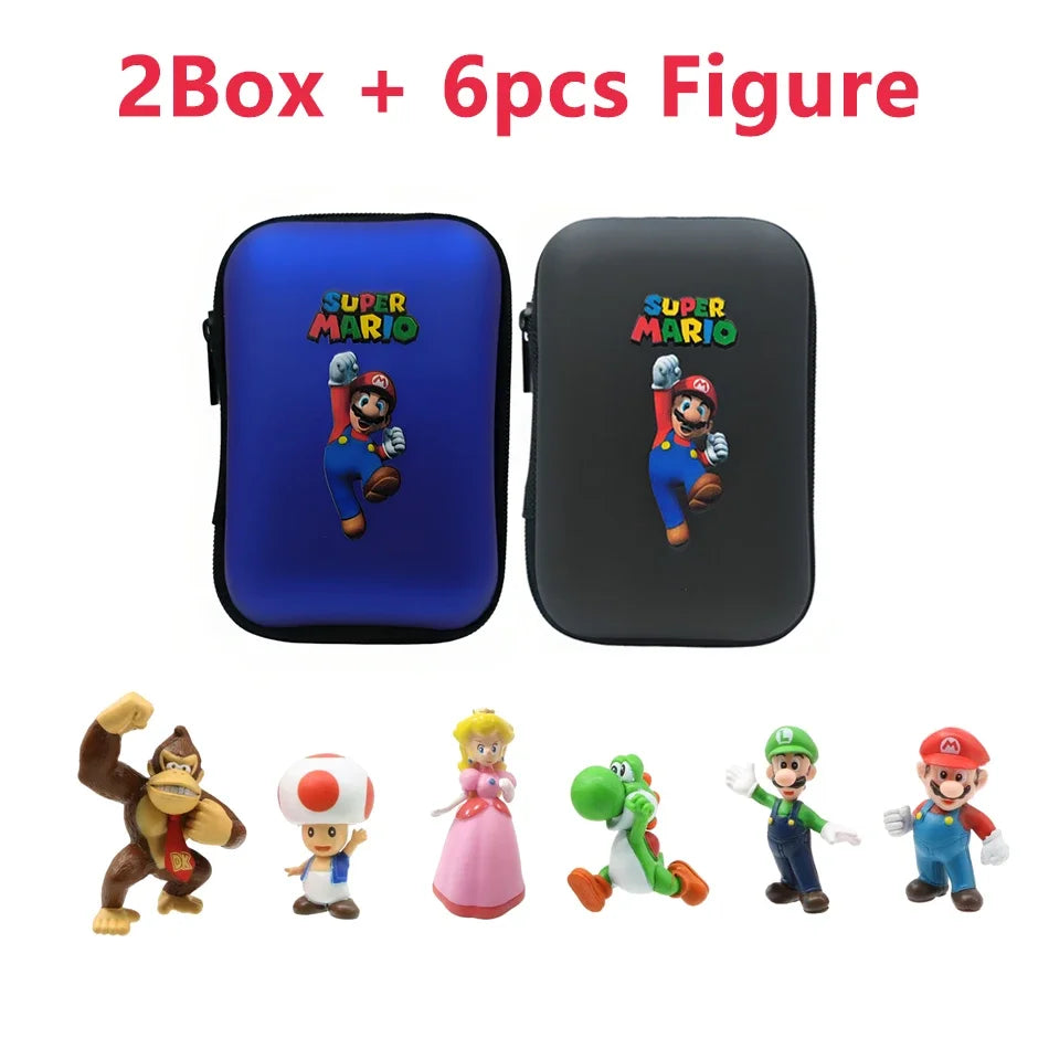 Set 3pcs/Bag Super Mario Bros 4-7cm PVC Action Figure Toys Model Set Luigi Yoshi Donkey Kong Mushroom for kids birthday gift