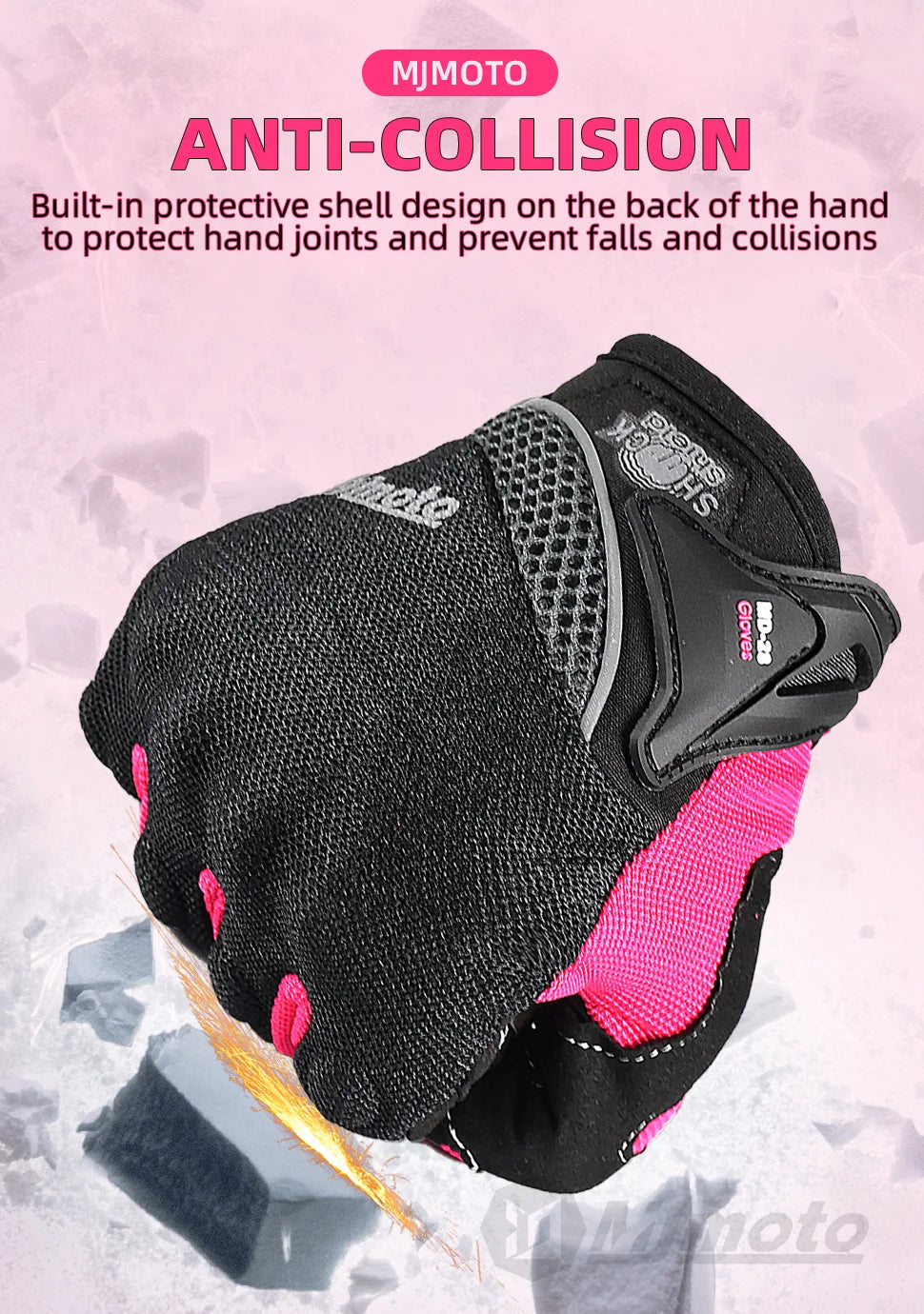 MJMOTO Women Pink Motorcycle Gloves Summer Lady Breathable Motocross Motorbike Gloves Moto Bicycle Cycling Gloves For Female
