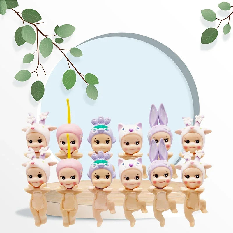 Smiski Cherry Blossom Stitch Series Blind Box Gift Mini Anime Figures Ornaments Dolls Fans Children Christmas Birthday Gift