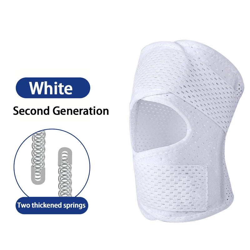 1pc Pressure Supporting Knee Climbing Spring Supports Sports Knee Guard Suitable For Basketball Knee Brace Strap Knee Pads