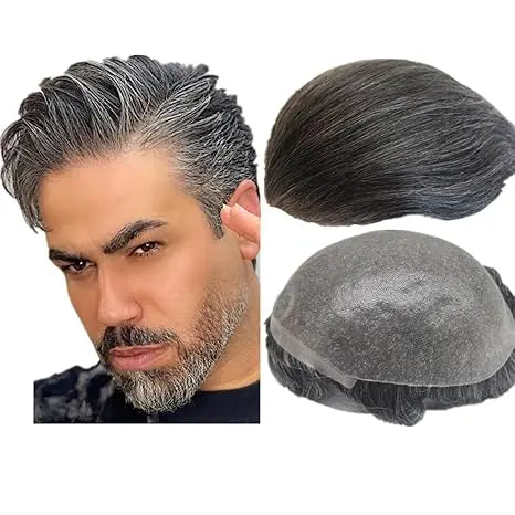 Toupee for Men 0.04mm Thin Skin PU Human Hair Prosthesis and Hair Units Hair Replacement System base 10*8