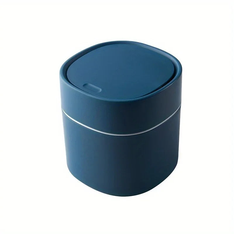 Desktop Trash Can Mini Push Type Pop Lid Sanitary Bucket Peel Melon Seed Shell Garbage Trash Can Car Trash Can