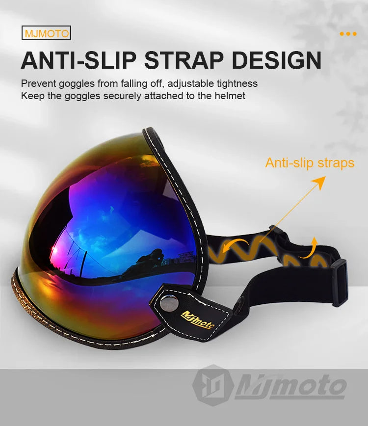 Universal Sun Visors For Motorcycle Helmet Open Face 3/4 Helmet Bubble Visor Anti-UV Motorbike Glasses Windproof Motocross Lens